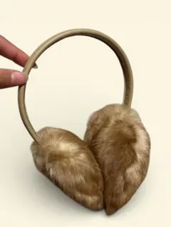 ベージュ ファー 耳あて