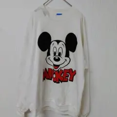 80s ヴィンテージ ミッキー スウェット ディズニー クレイジーパターン 