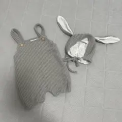 amuhou うさぎ耳付きオーバーオール 73 着ぐるみ