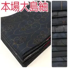 【TAMA屋】全て正絹 全て本場大島紬 泥染 まとめ売り10点TM 2623