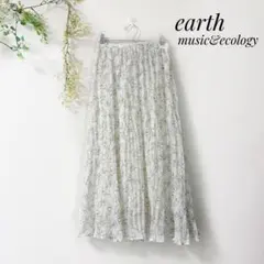 earth music&ecology　花柄　プリーツ　ロングスカート