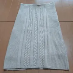 BEAUTY BASIC ケーブル編みニットスカート Mサイズ ベージュ