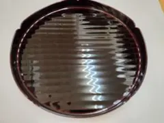 漆器 丸盆 盆 溜塗 縁付き カンナ目 漆塗 菓子盆