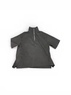 ブラック 半袖ハーフジップ L