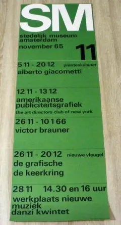 Wim Crouwel stedelijk museum 1965年9月ポスター - メルカリ