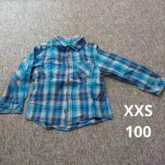XXS 100 ユナイテッドカラーズオブベネトン チェックシャツ ブルー系