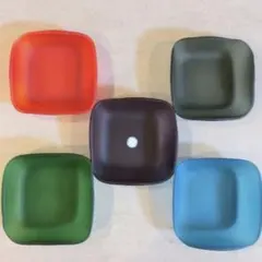 アンティーク★佐々木硝子★角皿５点セット★すりガラス★SASAKIGLASS