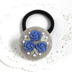 【No.206】刺繍ヘアゴム ハンドメイド