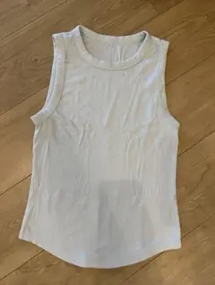 ルルレモン　リブタンクトップ　サイズ4 ライトブルー