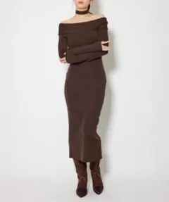 【元値8,250円】rienda many wayワンショルニットワンピース