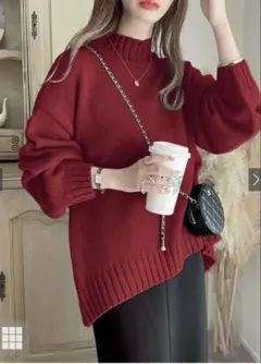 【GRL】バックスリット前後差へムリブニットトップス［ze534］