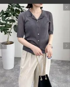 シアーリブ半袖シャツカーディガン　fredy&gloster