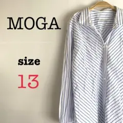 MOGA モガ【13】ボーダーシャツ　レディース　オフィスカジュアル　ブラウスのサムネイル