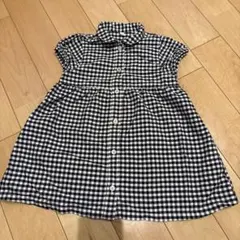 美品　無印良品　チェック柄 半袖ワンピース 100