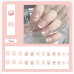 新品 DIYネイルチップ 24個入り 花柄デザイン