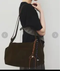 HANNE スムースフェイクレザー　ショルダーバッグ　ブラウンのサムネイル