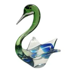 ガラス細工 白鳥 スワン 置物 オブジェ インテリア 22.5cm アートガラス