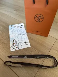 HERMES オレンジショップ袋とカード