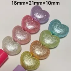 コットンパール風ハートビーズ ビーズボールペン カスタムボールペン