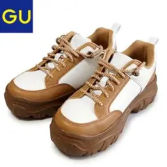 ​【極美品】GU ボリュームソールスニーカー ブラウン S 22.5〜23cm