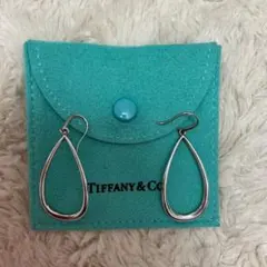 ティファニー美品TIFFANY ピアス大ぶりドロップ フープ シルバーのサムネイル