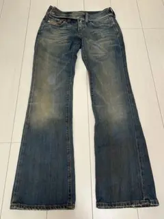 DIESELフレア ブーツカット ストレート ダメージ デニムパンツ 26