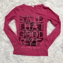 ピンク 長袖Tシャツ　y2k 00s 平成ギャル　平成女児　お兄系　姫ギャル
