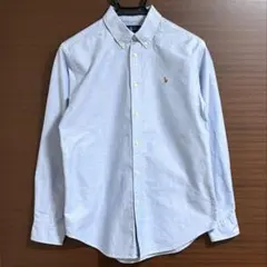 ラルフローレン　ボタンダウンシャツ　オックスフォード　ポニー刺繍　ブルー　S