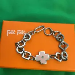 ❣️フォリフォリ ❣️Folli Follie シルバー ピンク クロスブレスレット