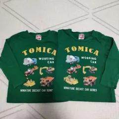 【トミカ・TOMICA】 はたらく車 長袖Tシャツ 90cm 2枚セット