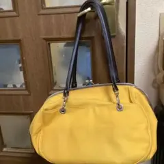 み*ん様 アヤノコウジイエローポストンバッグ 黒いハンドル付き