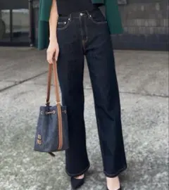 【新品】神戸レタス岡部あゆみさんコラボ ワイドストレートデニムパンツ