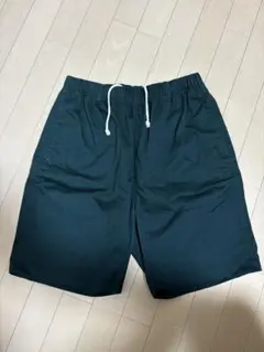 ダークグリーン ショートパンツ ウエストゴム