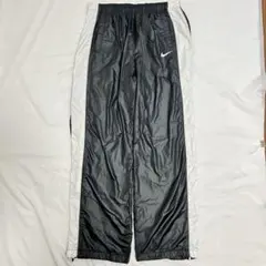 NIKE ナイキ トラックパンツ 黒 白ライン 裾ジップ メッシュ スポーツ