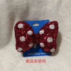 ミニー❤ヘアゴム❤スパンコール❤赤♡ディズニー♡リボン❤ヘアポニー