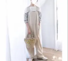 スタジオクリップ　studioCLIP サロペット　オーバーオール　アイボリー