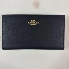 【新品未使用】COACH コーチ　スリムジップウォレット　黒