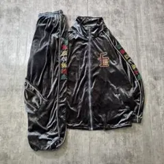 90s santafe velour setup black XL