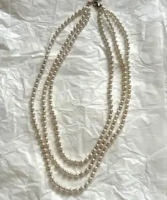 3連パールカラーネックレス5mm玉