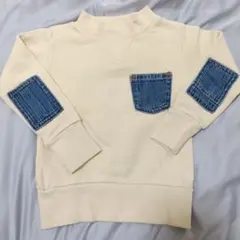 OCEAN&GROUND デニムポケット付きアイボリートレーナー 100cm