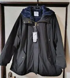 ikka 　ボアライナー2WAYミドルマウンテンパーカー ブラック 　L