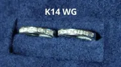 14WGのダイヤモンドフープピアス