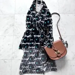 ダイアンフォンファステンバーグ　コート　モヘア　アルパカ　ブラウン　総柄　2 Max Mara白タグコートアルパカレザーモコモコ