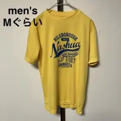 メンズ　半袖　Tシャツ　イエロー　Mぐらい　スポーツ　ポリエステル