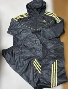 adidas ウインドブレーカー上下セット 黒/黄色