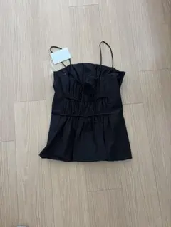 COS ギャザーコットントップ★ブラックのサムネイル