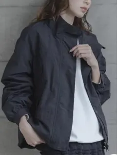 ソニーレーベル　撥水スタンドカラーナイロンブルゾン　黒