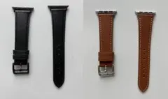 Apple Watchレザーバンド38/40/41mm ブラック・ブラウンセット