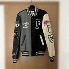 FRANKLIN AND MARSHAL 牛革スタジャン 黒/グレー/白のサムネイル
