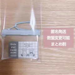【匿名発送】水色 amifa PVCケース ミニ カラビナ付 セリアのサムネイル